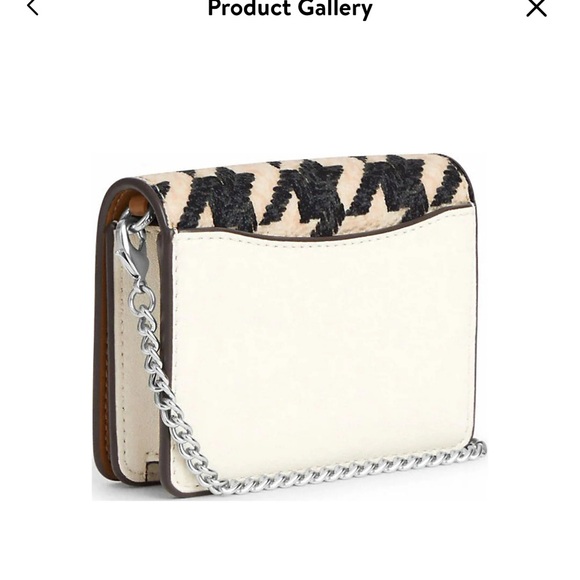 NWT Coach  Mini Wallet On A Chain With Houndstooth Print - Picture 3 of 8